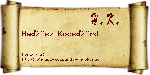 Haász Kocsárd névjegykártya